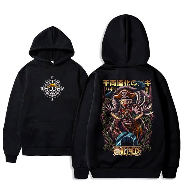 hoodie anime one piece maroc buggy capuchon